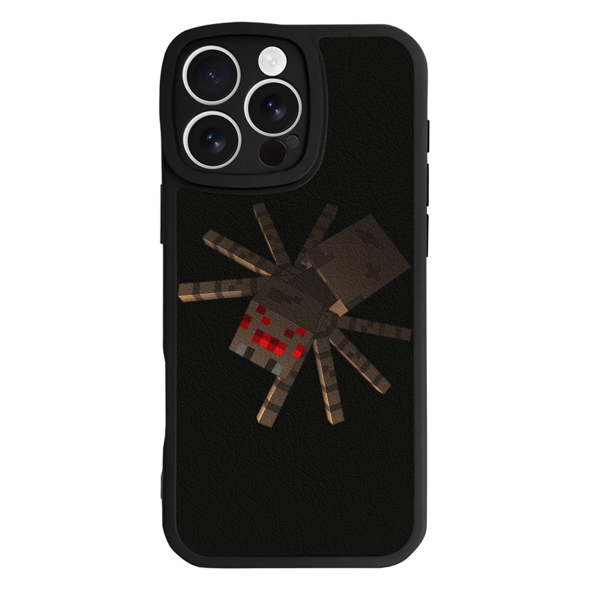 （画像用） マインクラフト ブロックの世界 Minecraft MC Block world 【iPhone 16シリーズ対応】シリコンスマホケース（レザー調） 材質：シリコン
